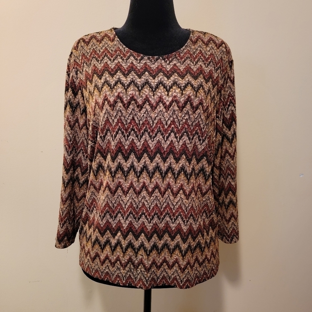 Laura Ashley Woman Vintage Print Top Size 1X